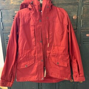 Fjallraven Women's Red Rain Jacket/anorak